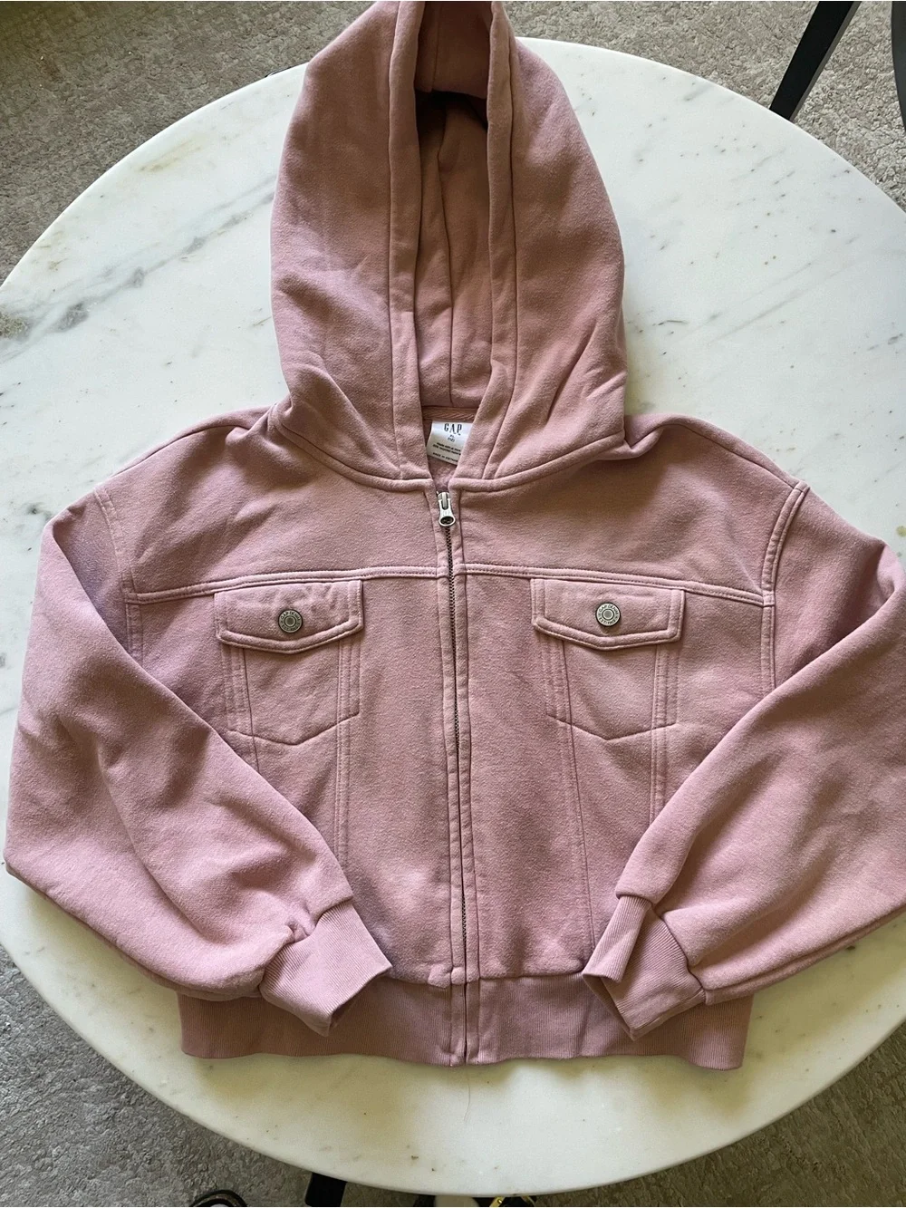 Gap kids VintageSoft crop zip hoodie. Size XL (12)